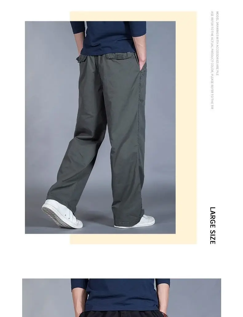 Summer Thin Work Pants for Men, 95% Cotton, Loose Casual Pants, Cross-Border Men's Pants, Outdoor Sports Straight-Leg Large Size Long Pants — feature 20