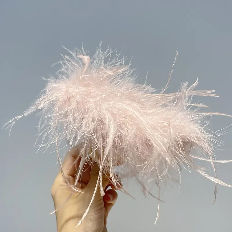 Ostrich Feather Hairpin for Women Back Head Clip Black - Image 6