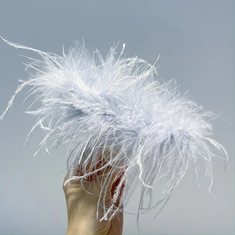 Ostrich Feather Hairpin for Women Back Head Clip Black - Image 8