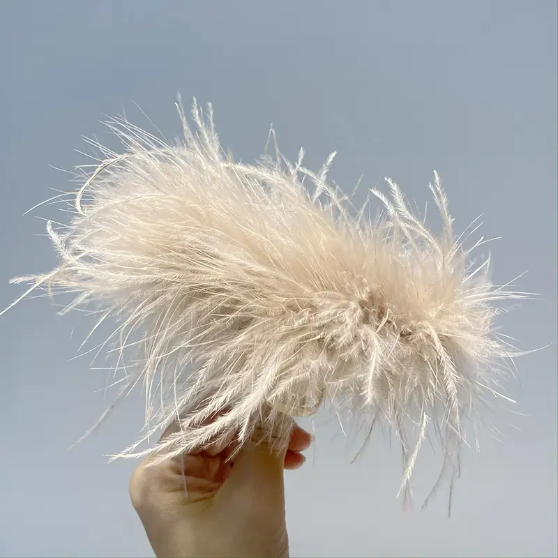 Ostrich Feather Hairpin for Women Back Head Clip Black - Image 9