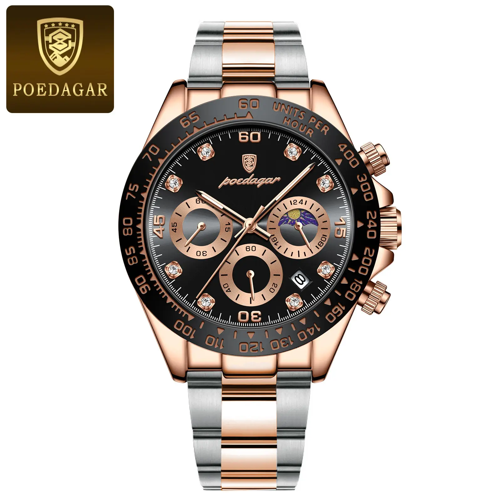 Men's Swiss Quartz Watch with Live Broadcast Display