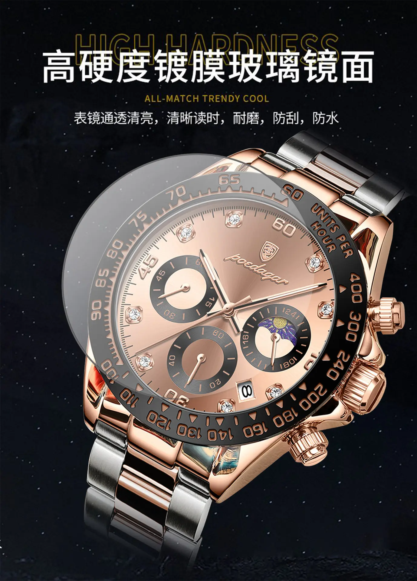 Men's Swiss Quartz Watch with Live Broadcast Display — feature 11