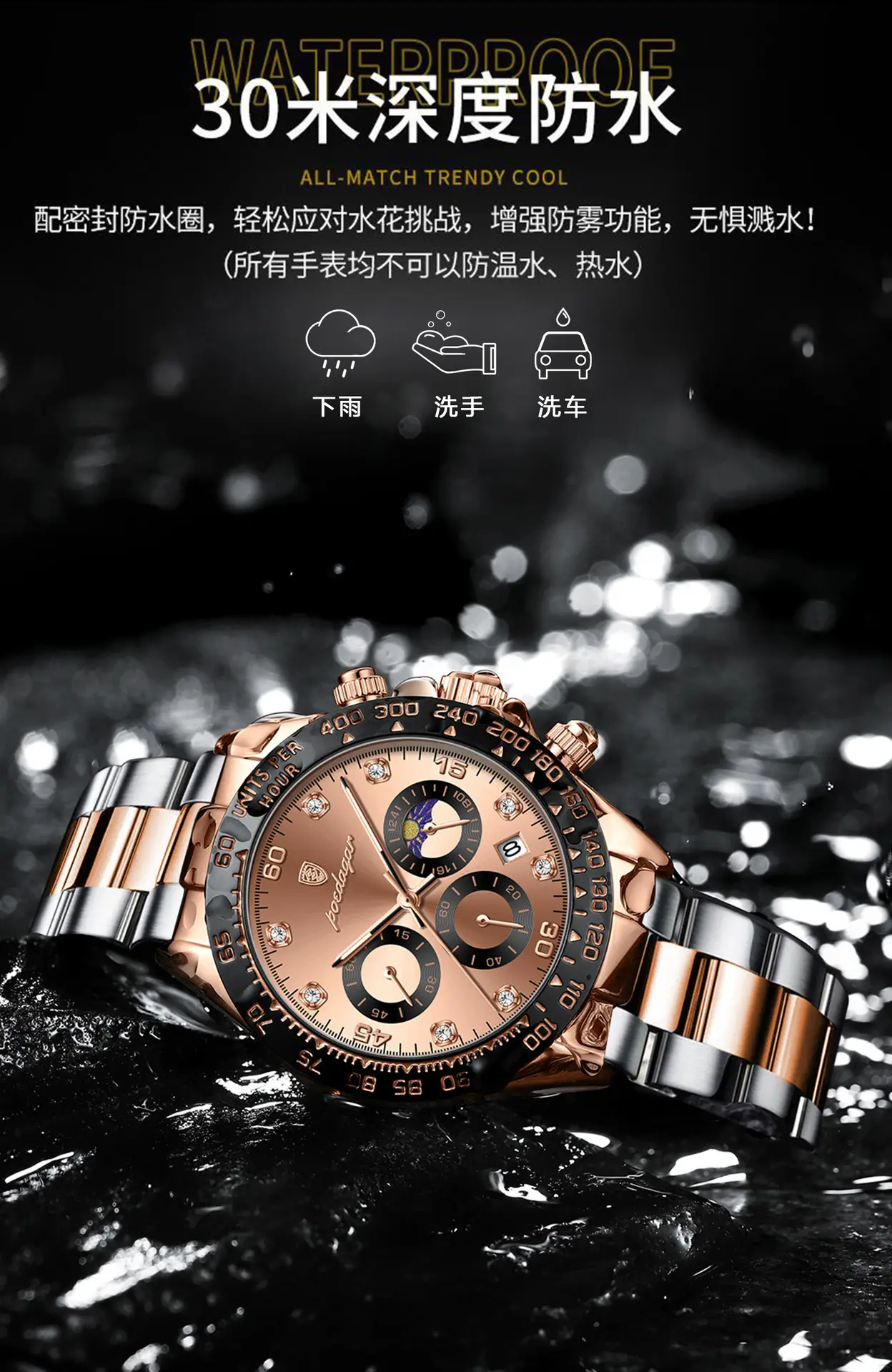 Men's Swiss Quartz Watch with Live Broadcast Display — feature 9