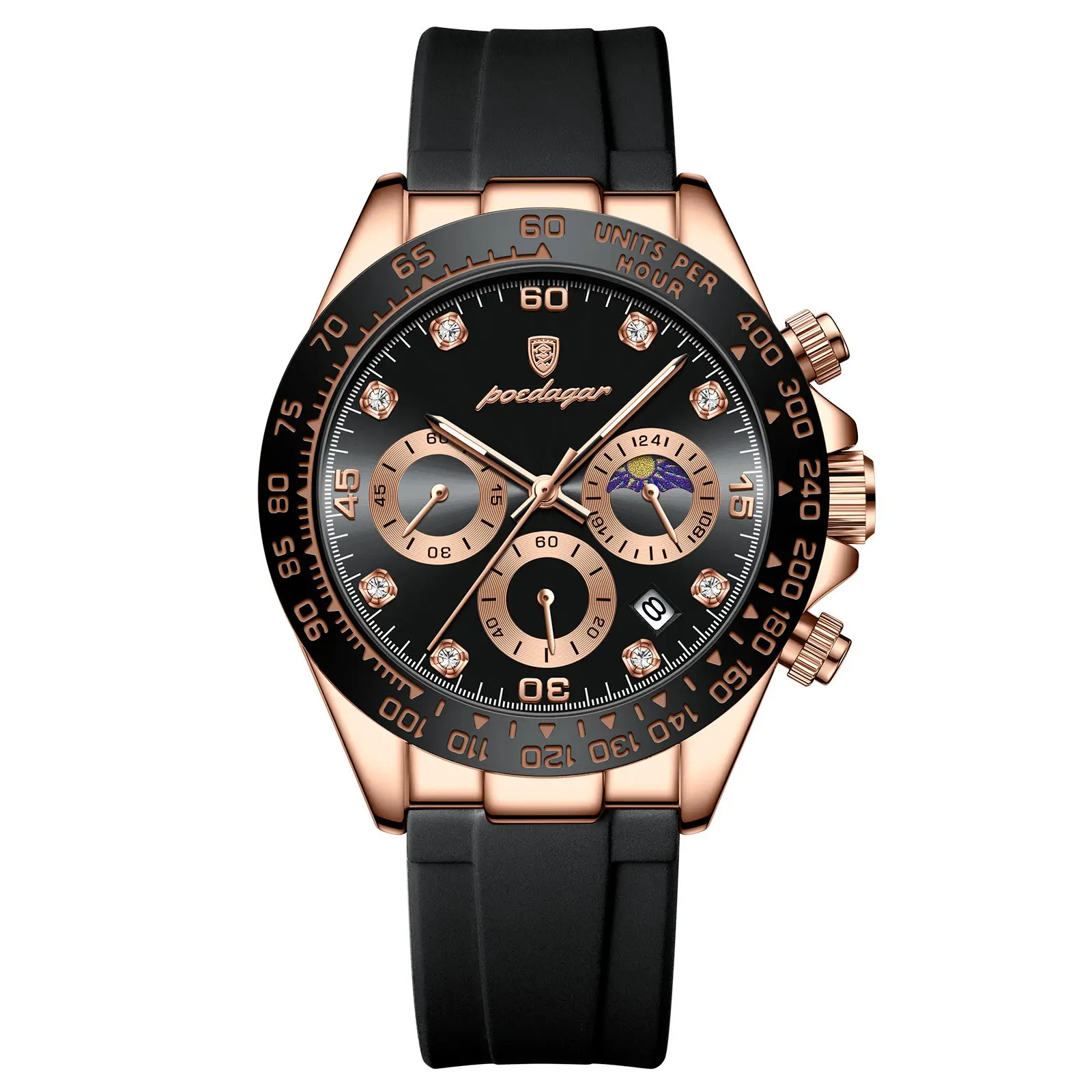 Men's Swiss Quartz Watch with Live Broadcast Display