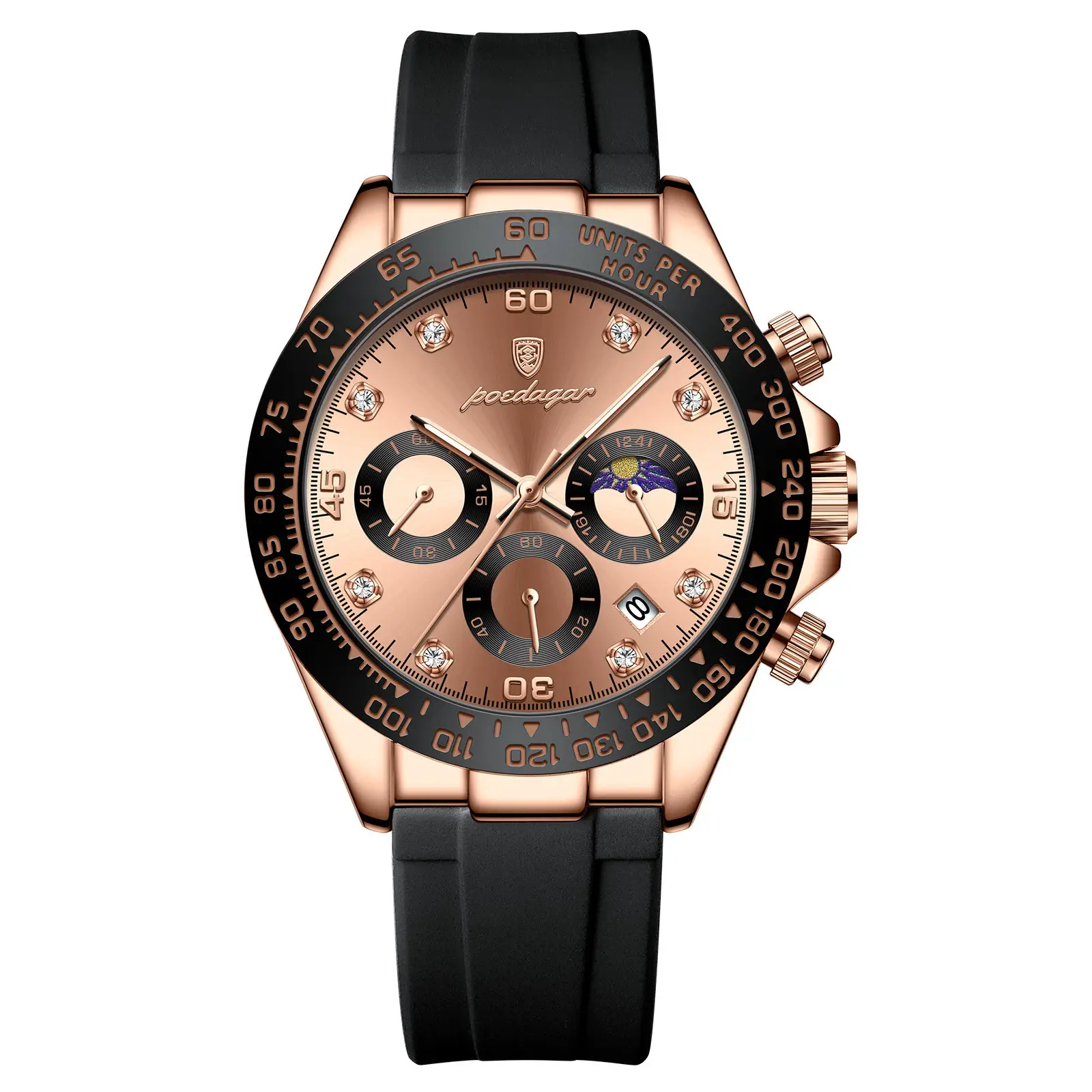 Men's Swiss Quartz Watch with Live Broadcast Display