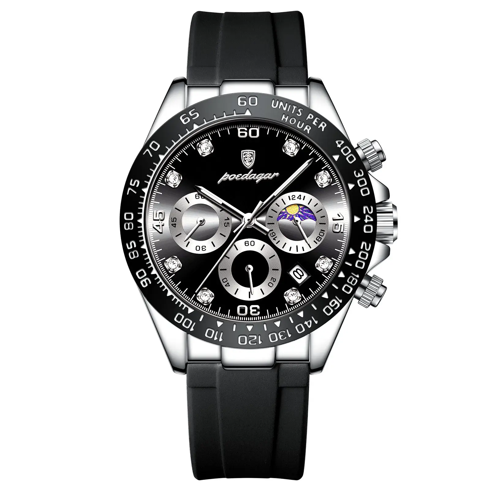 Men's Swiss Quartz Watch with Live Broadcast Display