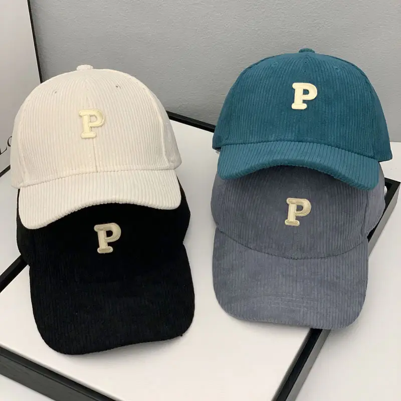 Men P Logo Cap Blue Brown Casual Cap