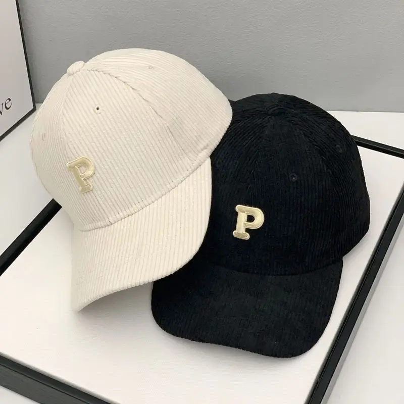 Men P Logo Cap Blue Brown Casual Cap