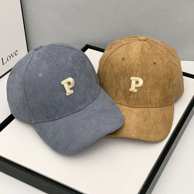 Men P Logo Cap Blue Brown Casual Cap
