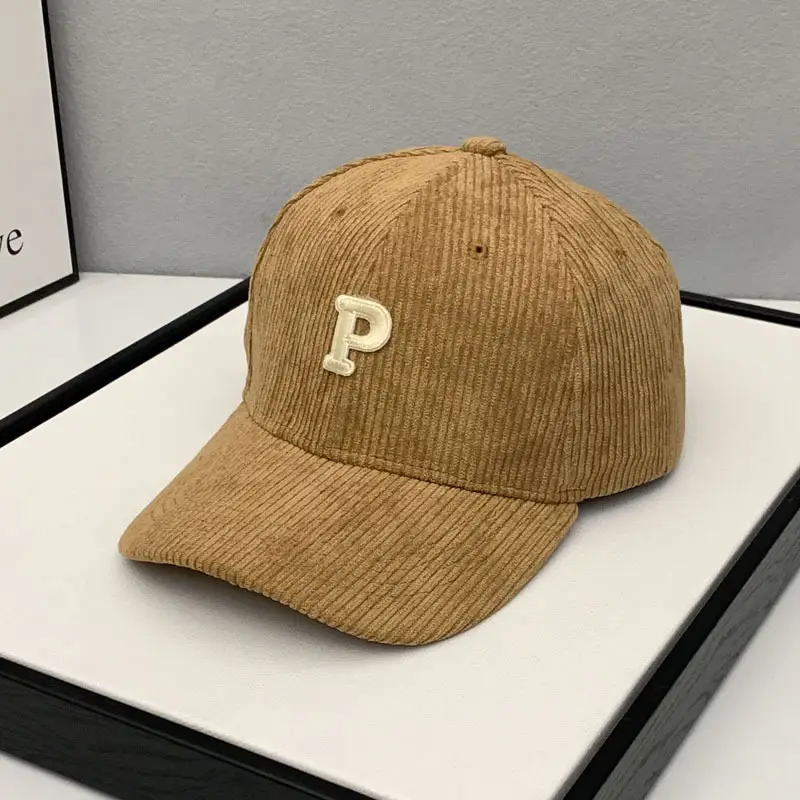 Men P Logo Cap Blue Brown Casual Cap