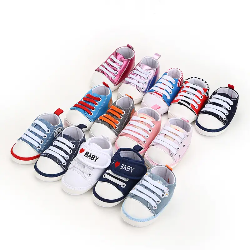 Spring and autumn casual baby shoes knitted canvas shoes non-slip soft bottom toddler shoes baby shoes 0-18 months breathable wear-resistant - Image 4