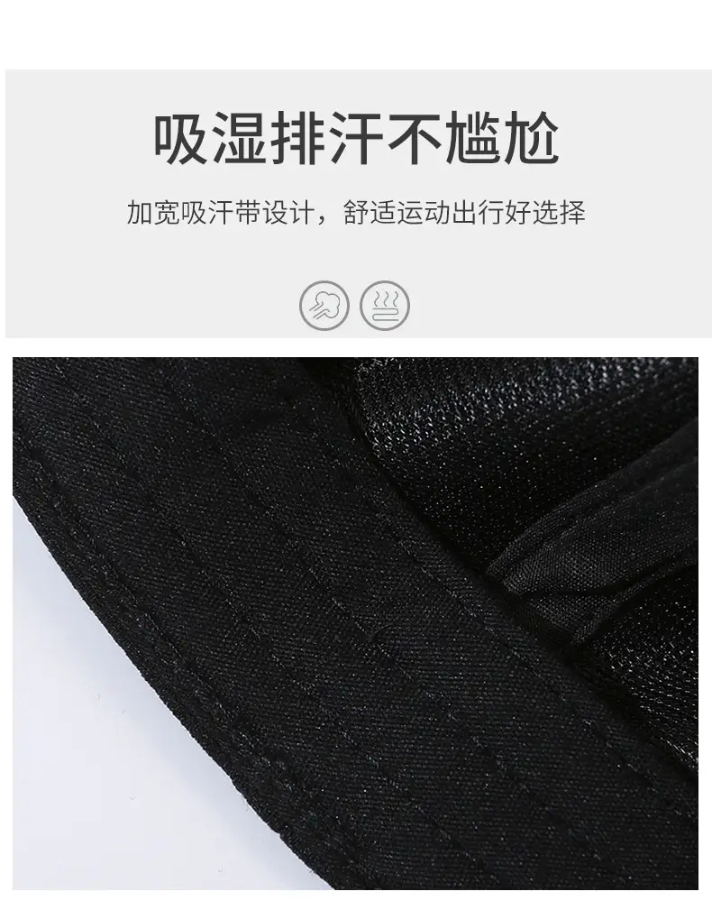 Men's Black Baseball Cap Sport Fashion All Match — feature 3