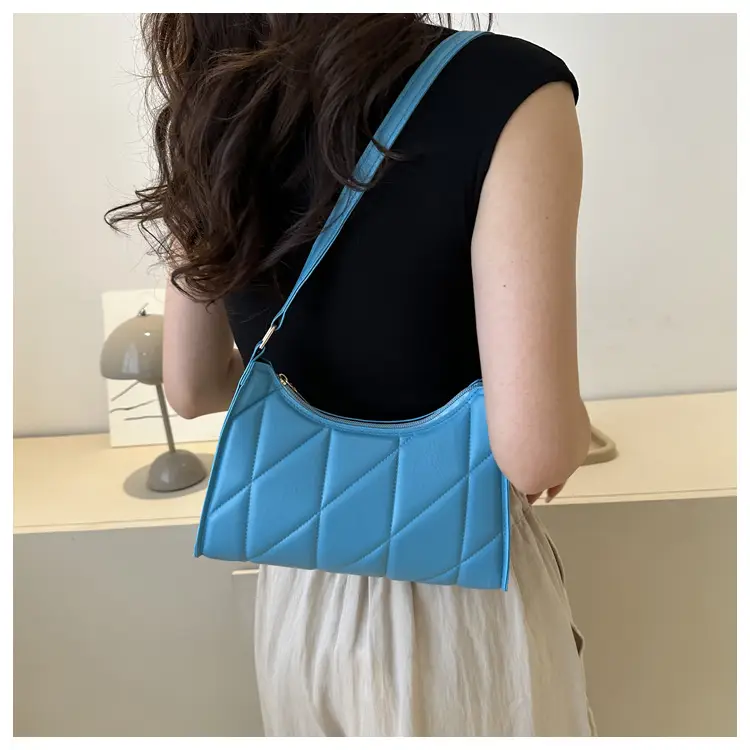 Black Rhombic Embroidery Shoulder Bag for Women — feature 11