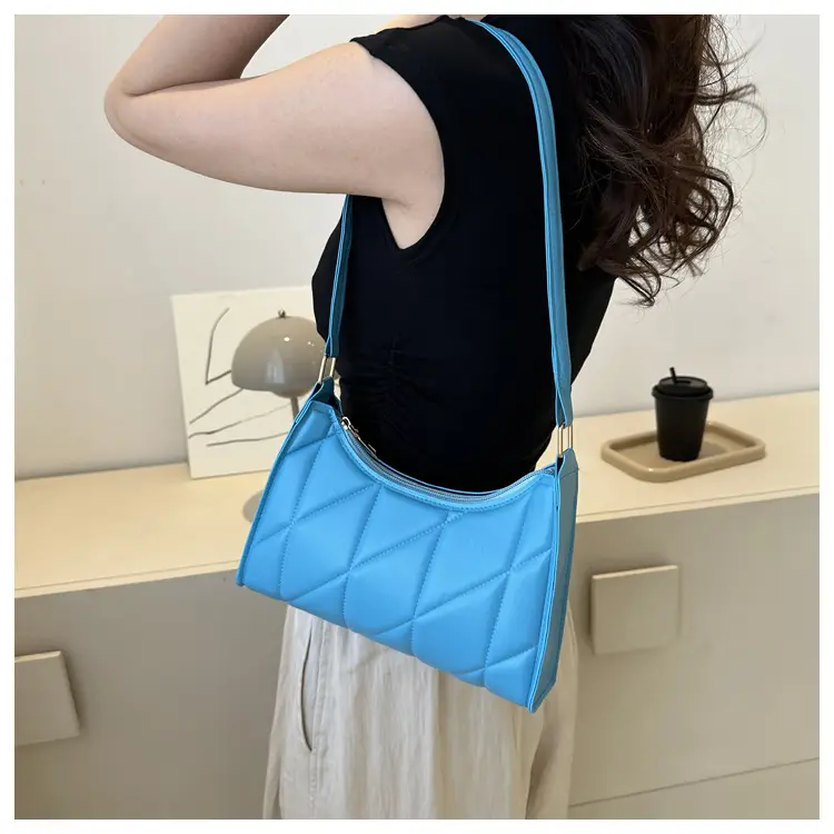 Black Rhombic Embroidery Shoulder Bag for Women — feature 12