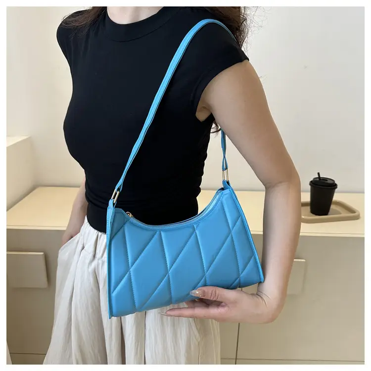 Black Rhombic Embroidery Shoulder Bag for Women — feature 13