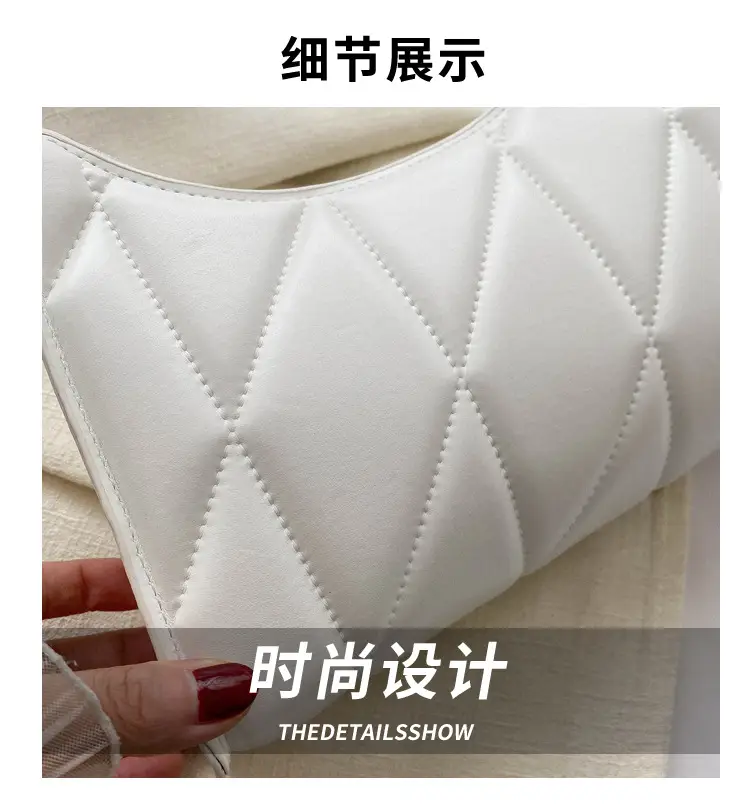 Black Rhombic Embroidery Shoulder Bag for Women — feature 2