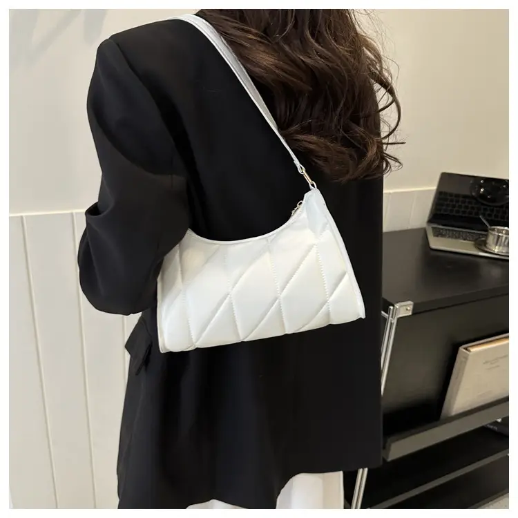 Black Rhombic Embroidery Shoulder Bag for Women — feature 21
