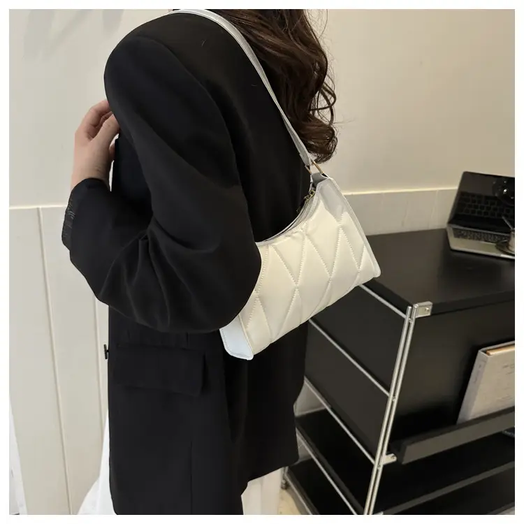 Black Rhombic Embroidery Shoulder Bag for Women — feature 22
