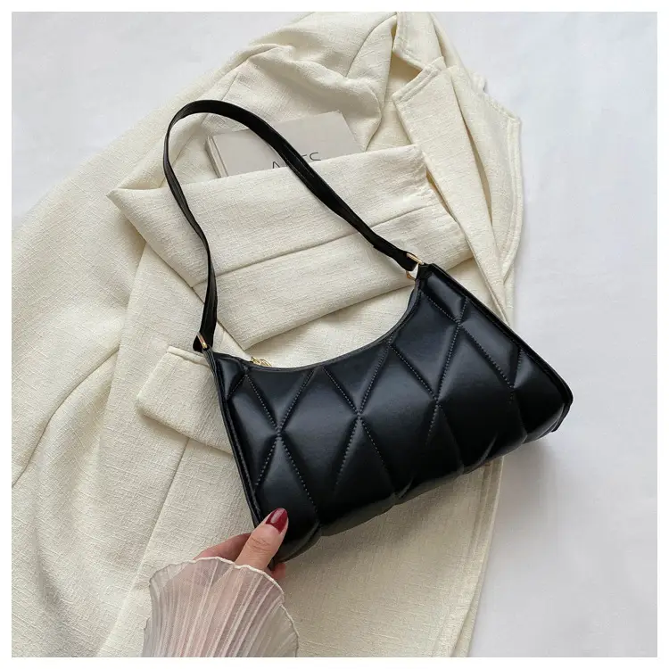 Black Rhombic Embroidery Shoulder Bag for Women — feature 32