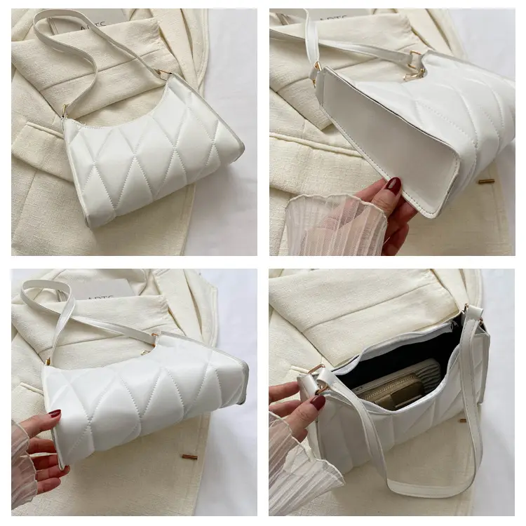 Black Rhombic Embroidery Shoulder Bag for Women — feature 7