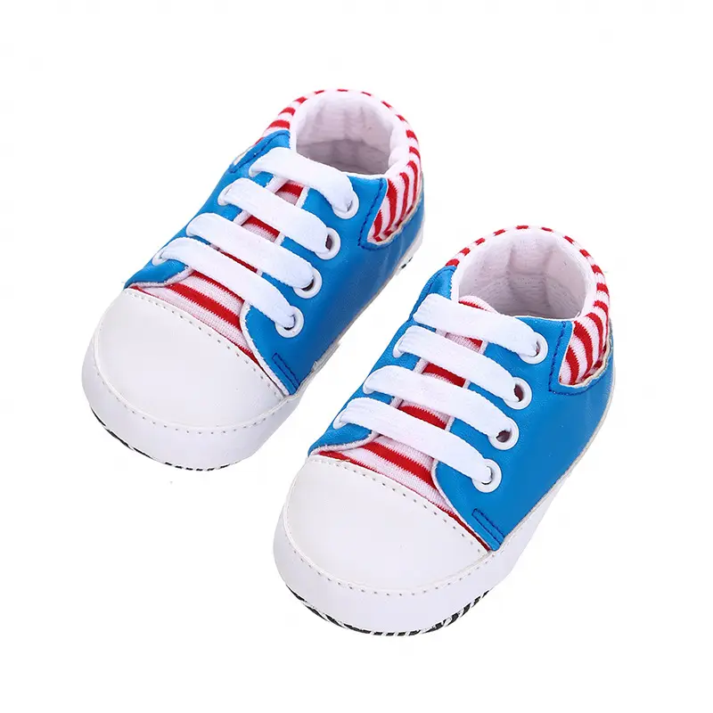 Casual Baby Shoes Artificial PU Canvas Shoes Non-slip Soft Sole Toddler Shoes Baby Shoes 0-18 Months Breathable Wear-resistant