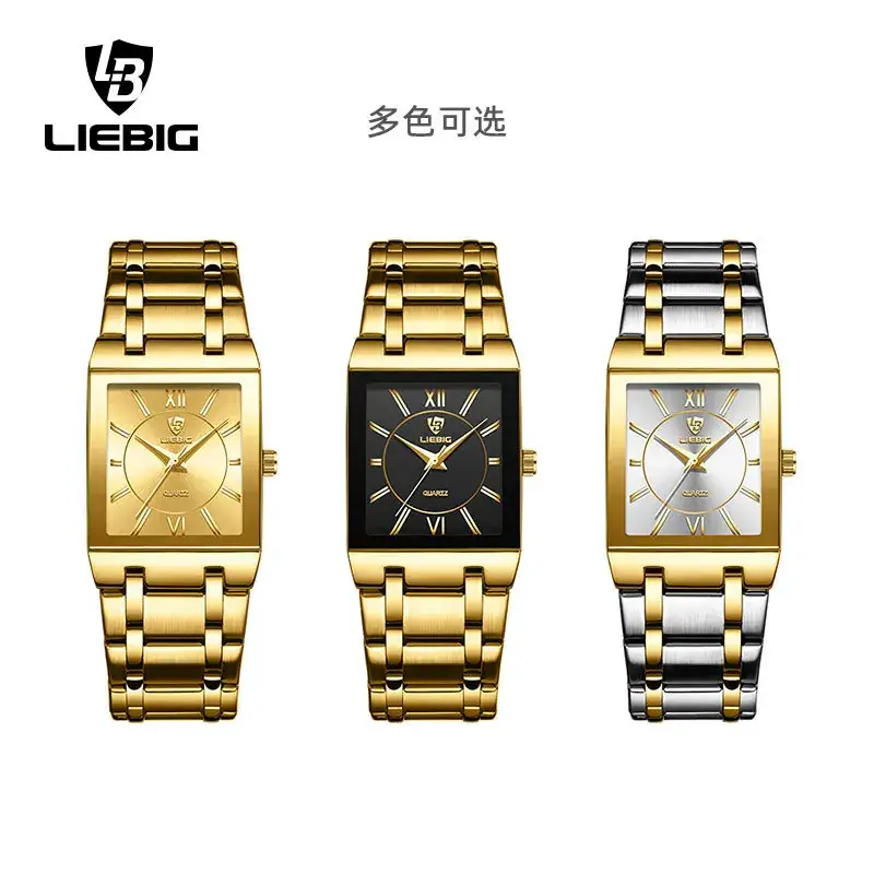 Liebig Gold Square Watch for Women Men Waterproof Elegant Quartz - Image 13