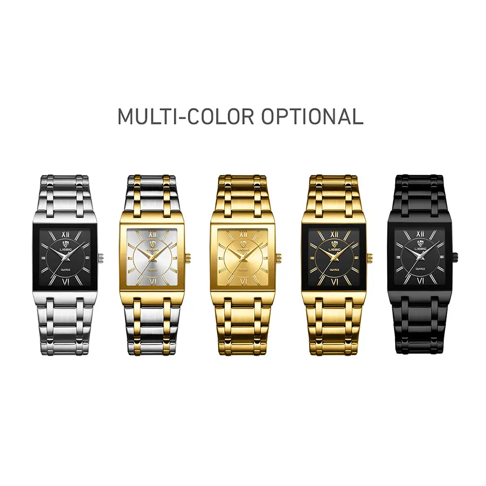 Liebig Gold Square Watch for Women Men Waterproof Elegant Quartz — feature 15