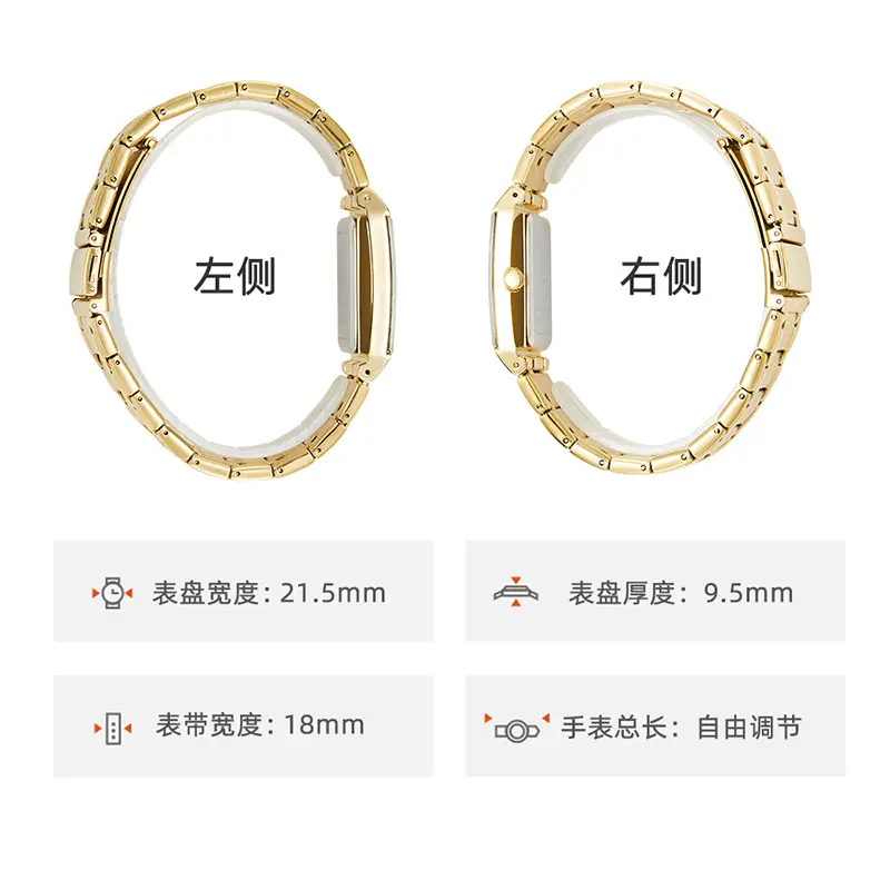Liebig Gold Square Watch for Women Men Waterproof Elegant Quartz — feature 8