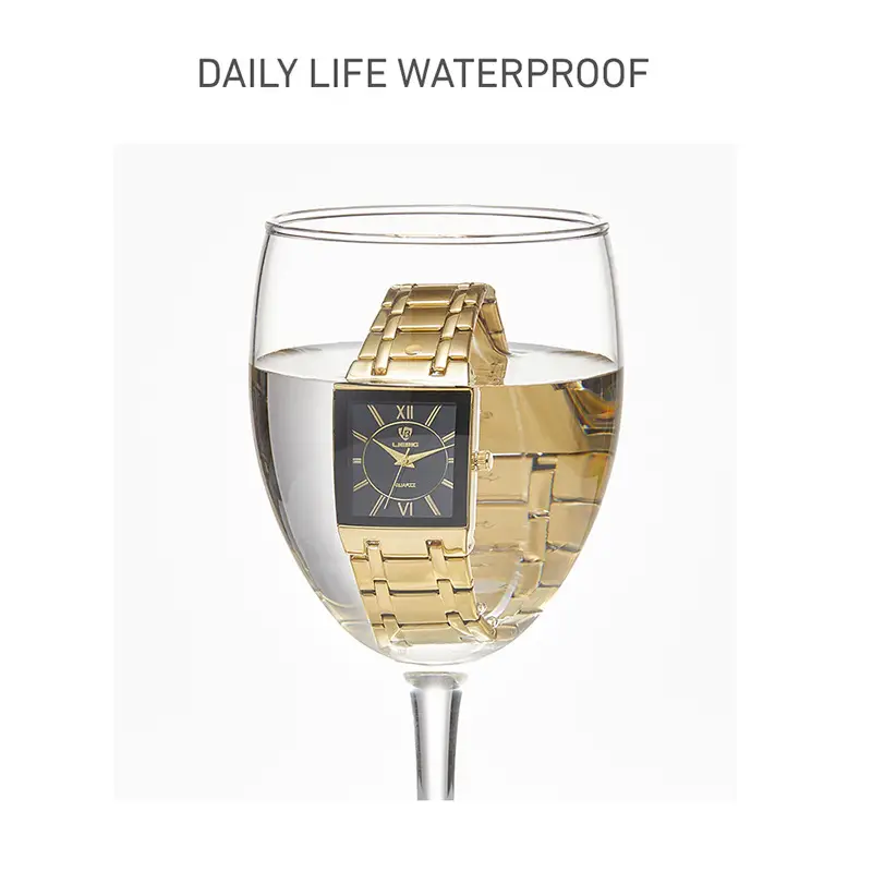 Liebig Gold Square Watch for Women Men Waterproof Elegant Quartz — feature 9