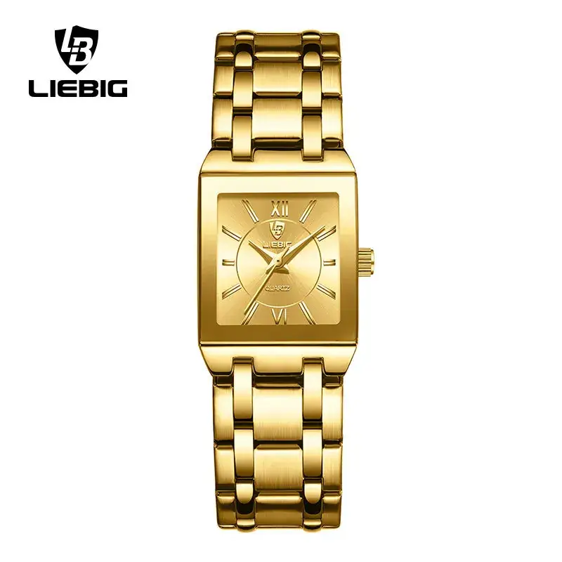Liebig Gold Square Watch for Women Men Waterproof Elegant Quartz - Image 3