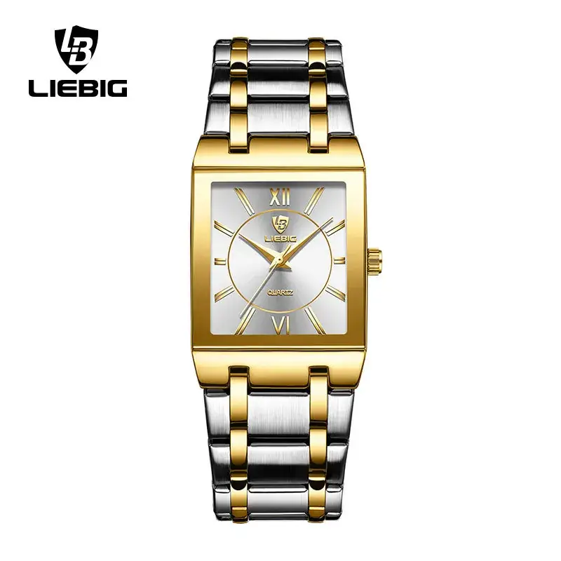 Liebig Gold Square Watch for Women Men Waterproof Elegant Quartz - Image 6