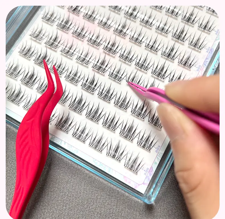 Stainless Steel False Eyelash Tweezers Glue-Free Round Head — feature 13