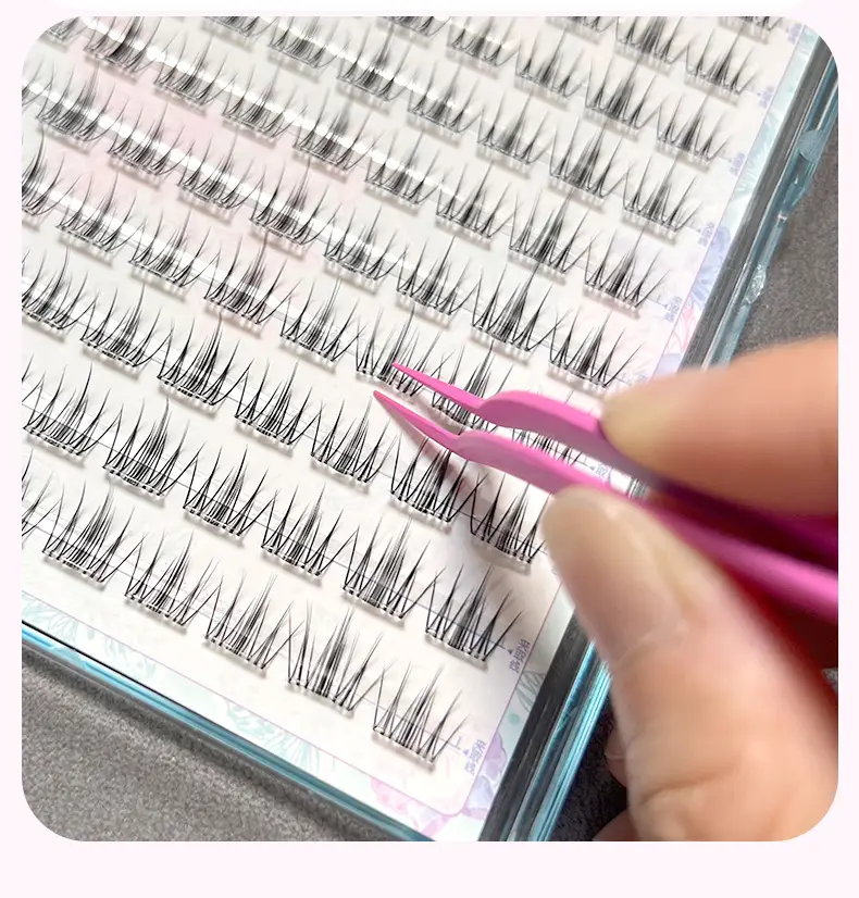 Stainless Steel False Eyelash Tweezers Glue-Free Round Head — feature 14