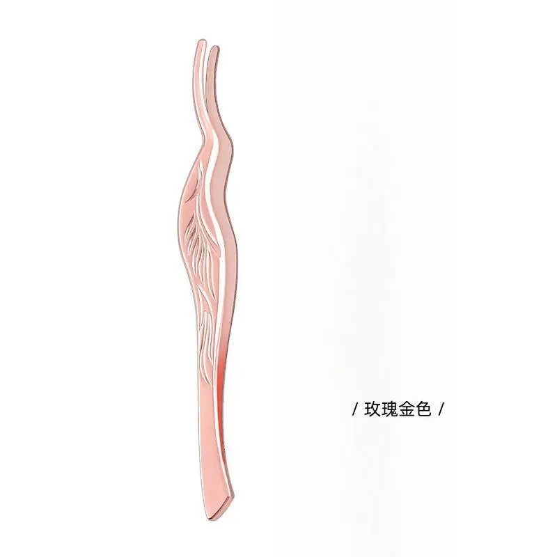 Stainless Steel False Eyelash Tweezers Glue-Free Round Head