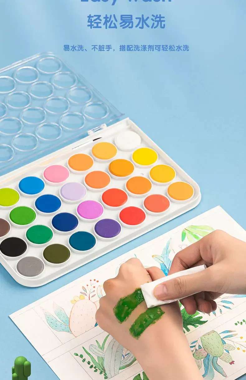 Deli solid watercolor paint opaque watercolor art 36 color 48 color beginners children's art painting — feature 11