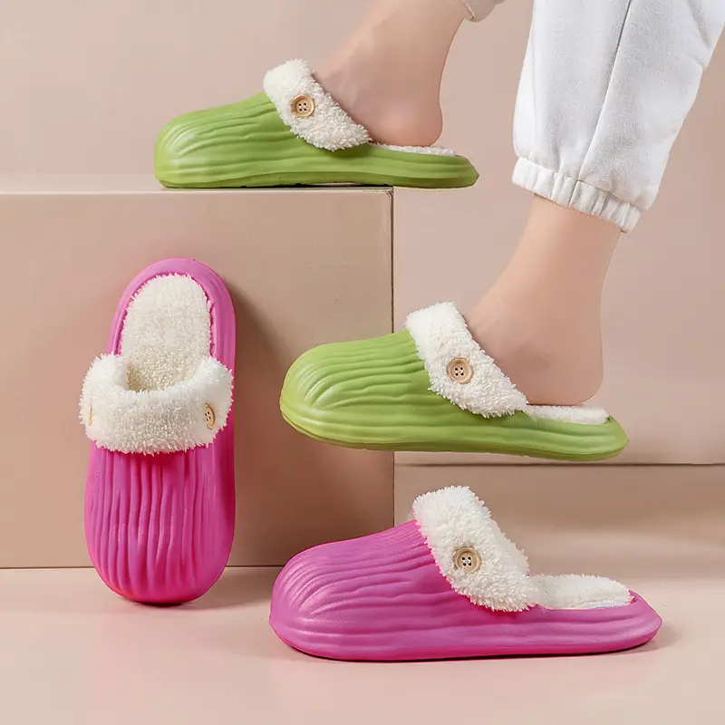 Couple's Cotton Slippers Autumn and Winter Indoor Comfortable Soft-soled Warm Home Korean-style Moon Shoes Outwear Mao Mao Shoes - Image 5