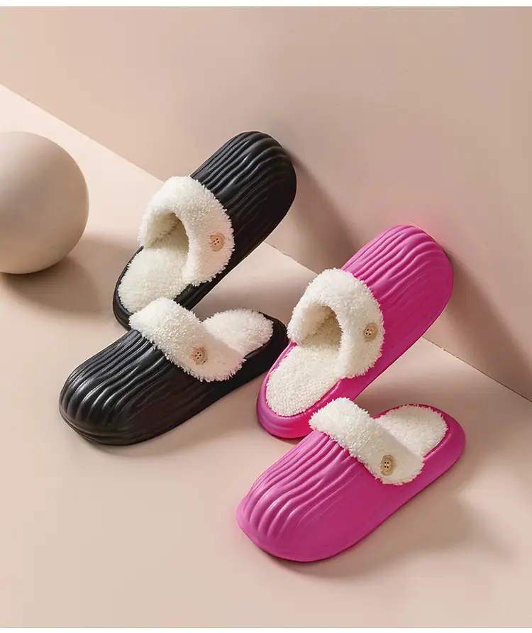Couple's Cotton Slippers Autumn and Winter Indoor Comfortable Soft-soled Warm Home Korean-style Moon Shoes Outwear Mao Mao Shoes — feature 12