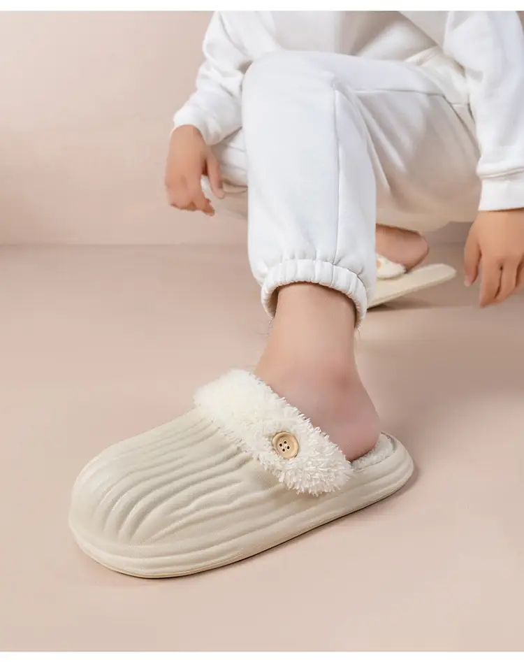 Couple's Cotton Slippers Autumn and Winter Indoor Comfortable Soft-soled Warm Home Korean-style Moon Shoes Outwear Mao Mao Shoes — feature 30