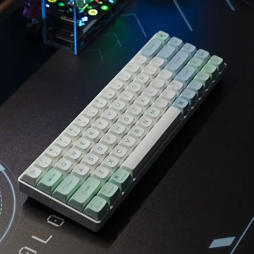 Ice Crystal mint lime theme keycap XDA ball cap PBT sublimation fit MAC and WIN small full set of keycaps