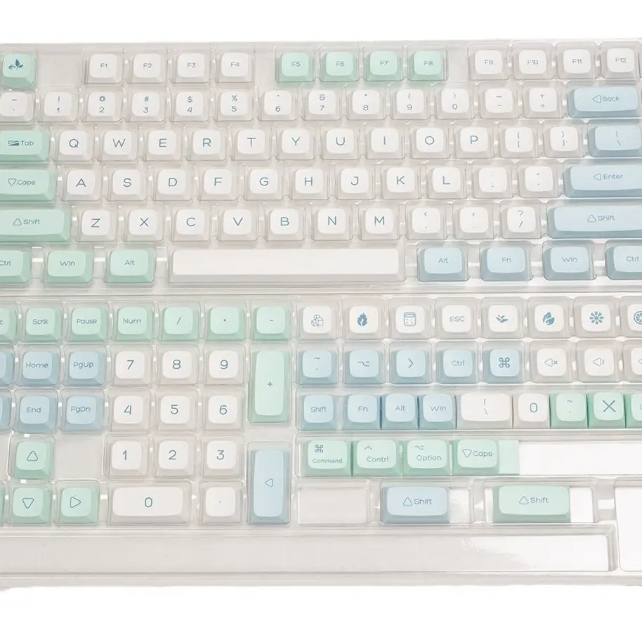 Ice Crystal mint lime theme keycap XDA ball cap PBT sublimation fit MAC and WIN small full set of keycaps