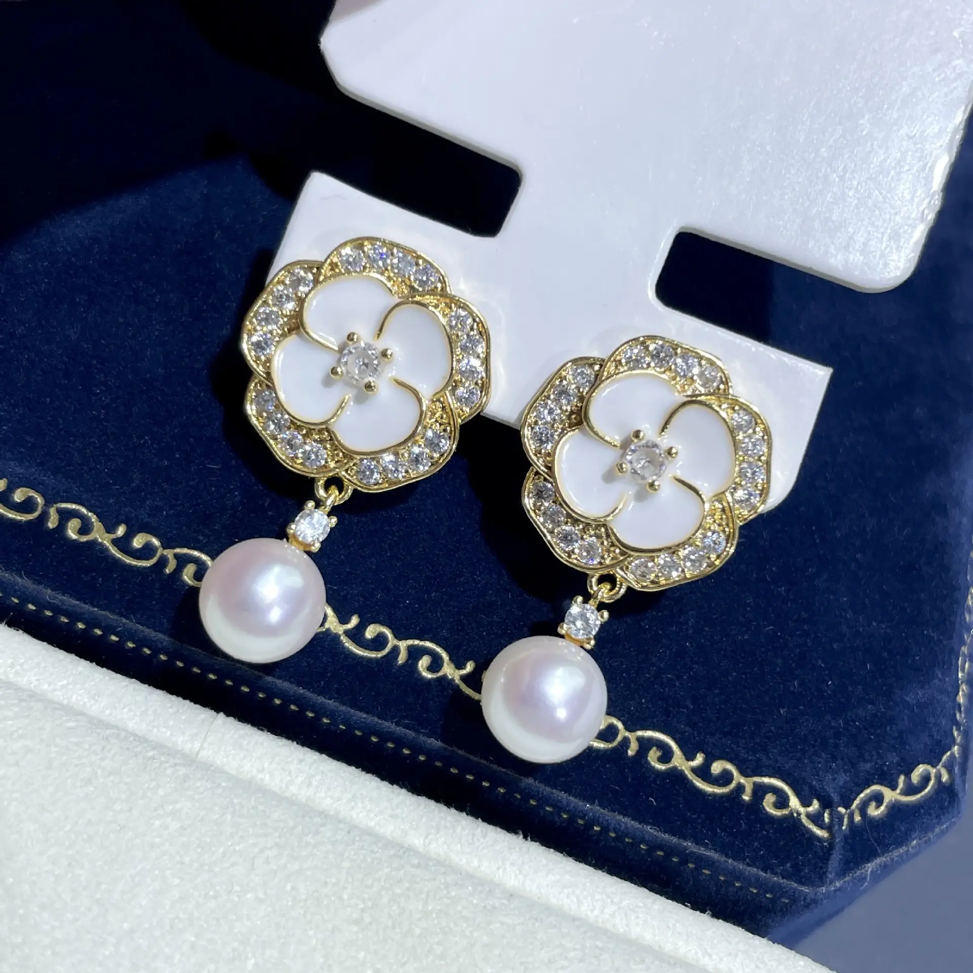 925 Sterling Pearl Flower Earrings Women's — feature 4