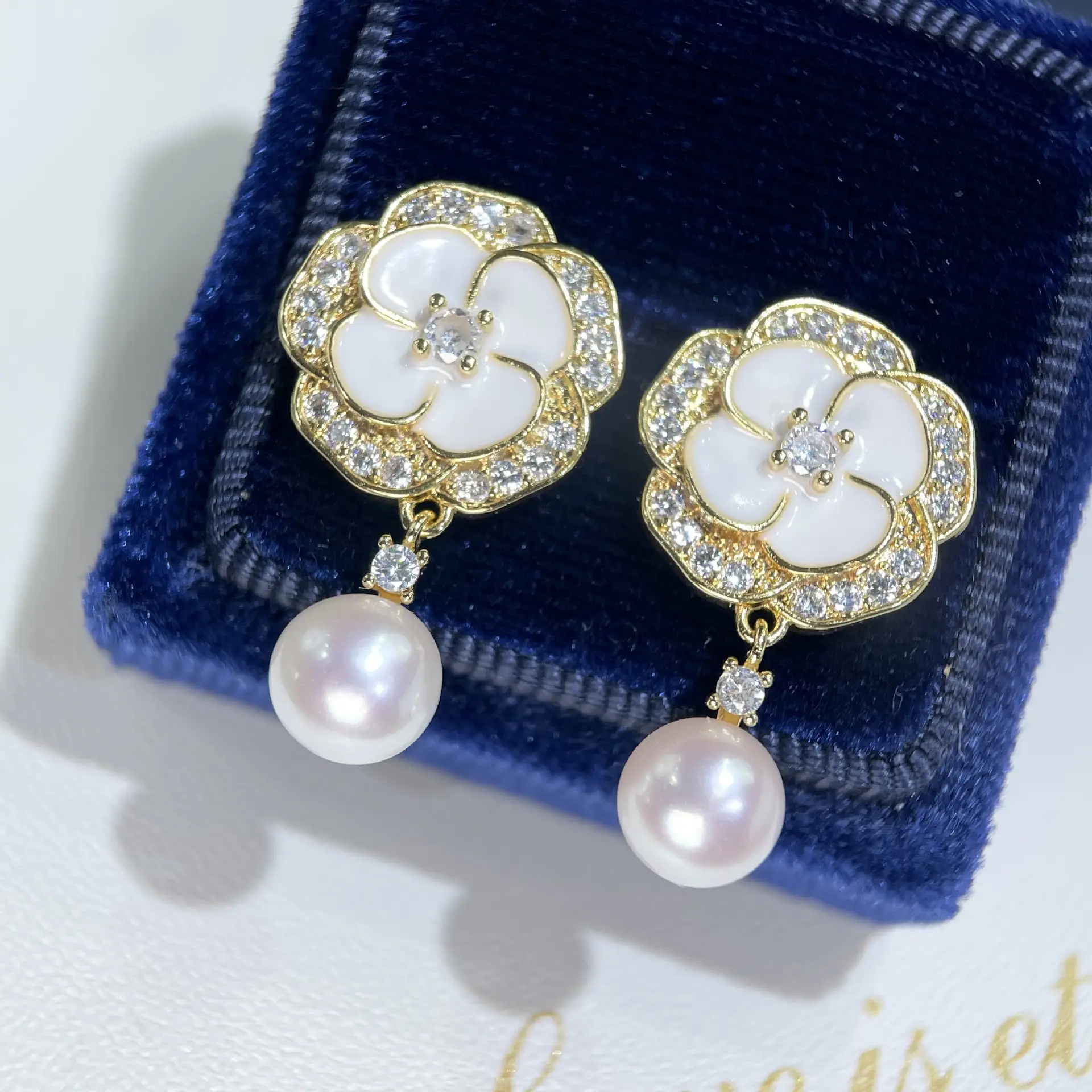 925 Sterling Pearl Flower Earrings Women's — feature 5