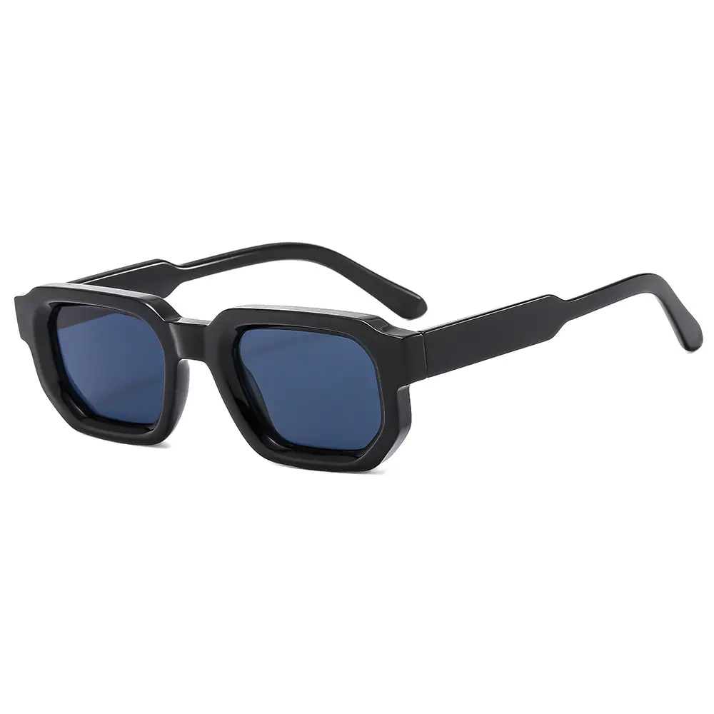 Square Sunglasses Black European American Retro Thick Small Frame - Image 13