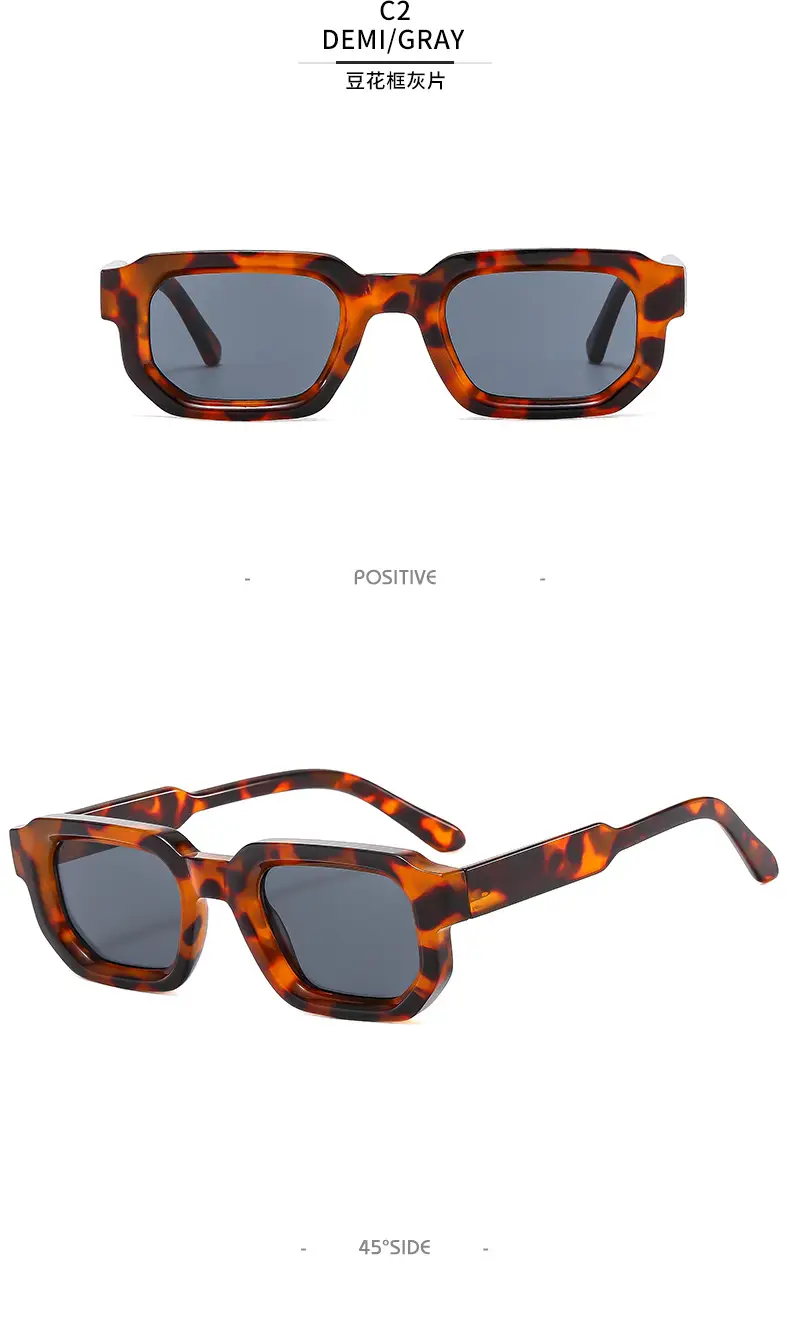 Square Sunglasses Black European American Retro Thick Small Frame β feature 11