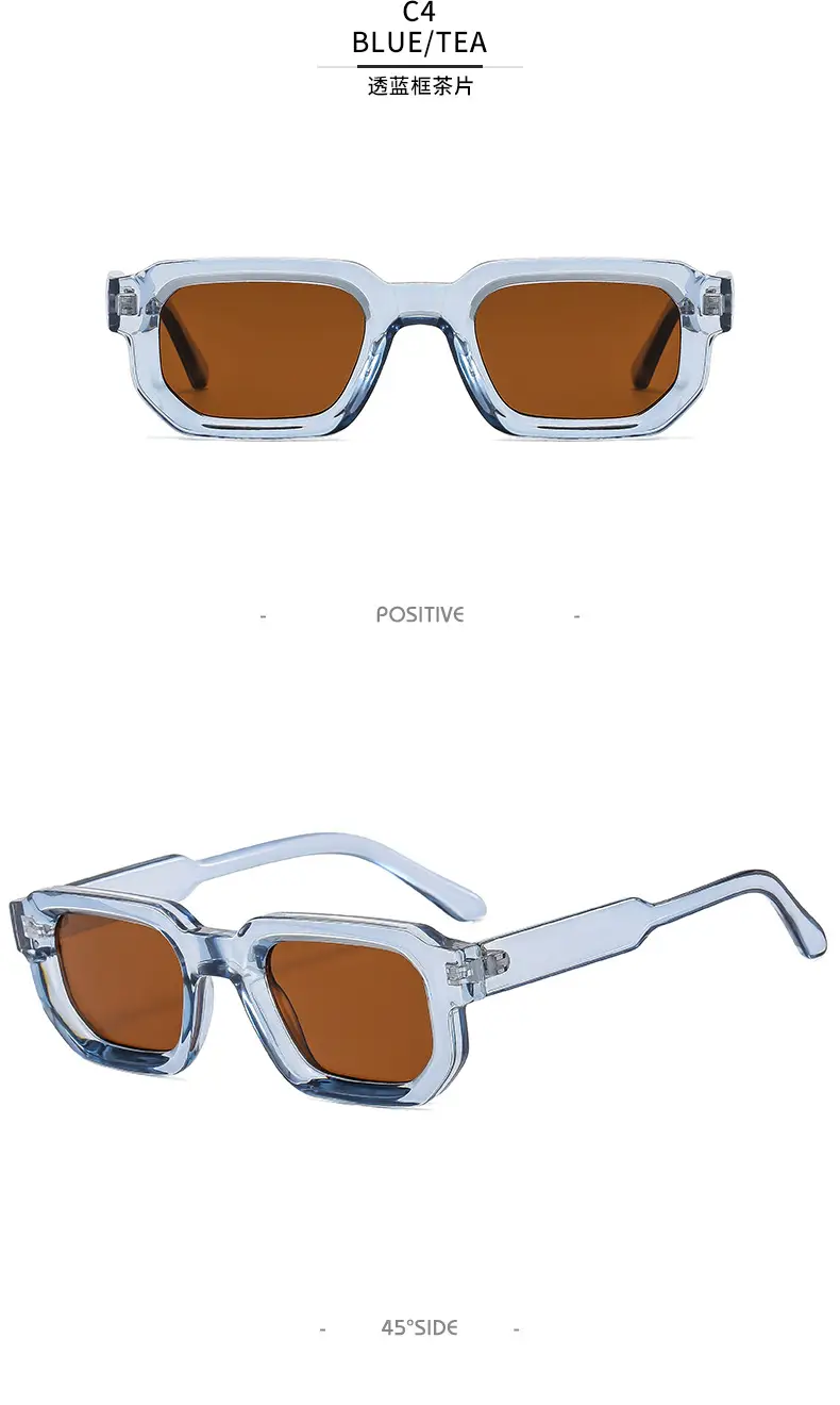 Square Sunglasses Black European American Retro Thick Small Frame β feature 13