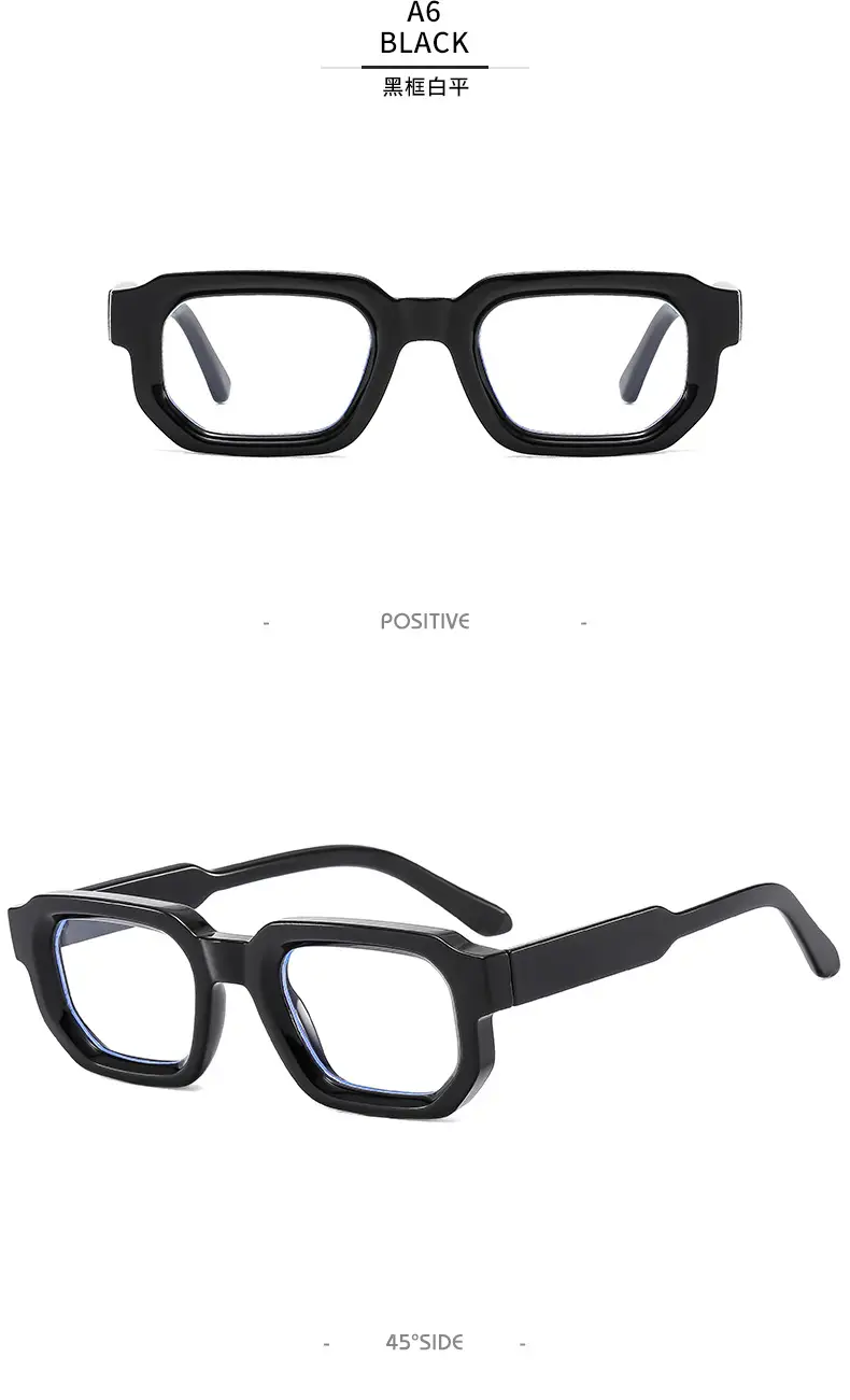Square Sunglasses Black European American Retro Thick Small Frame β feature 15
