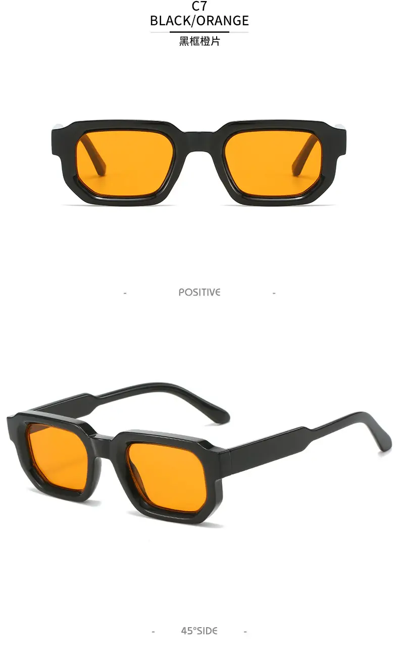 Square Sunglasses Black European American Retro Thick Small Frame β feature 16