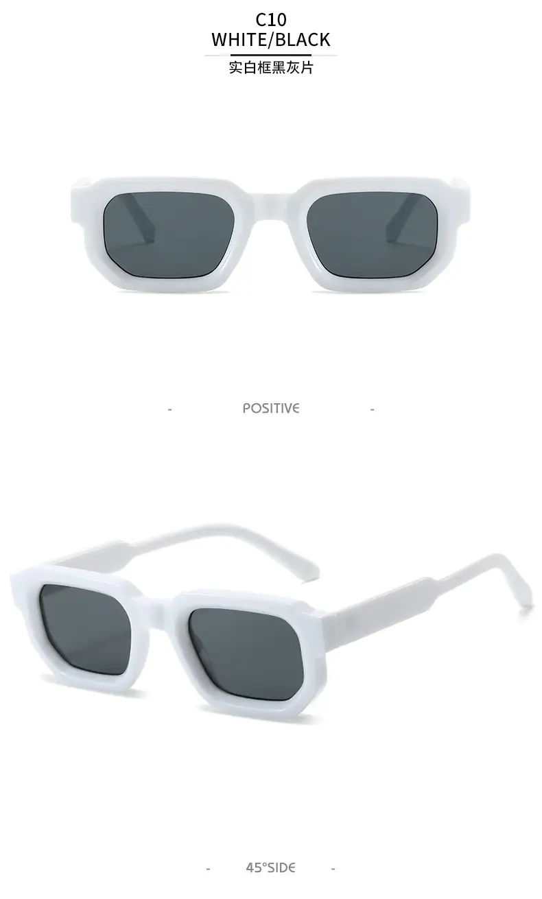 Square Sunglasses Black European American Retro Thick Small Frame β feature 19