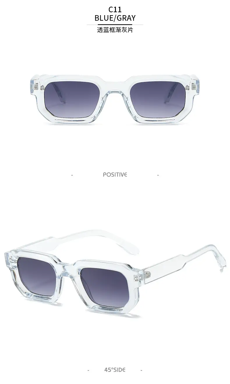 Square Sunglasses Black European American Retro Thick Small Frame β feature 20