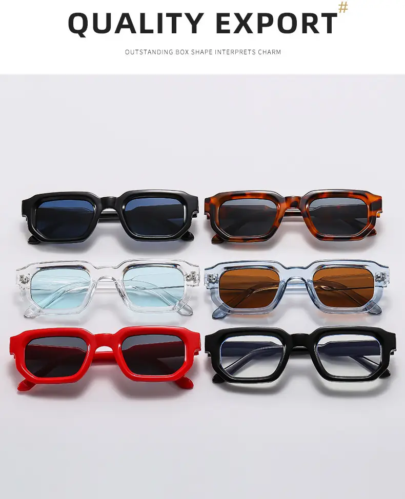 Square Sunglasses Black European American Retro Thick Small Frame β feature 3